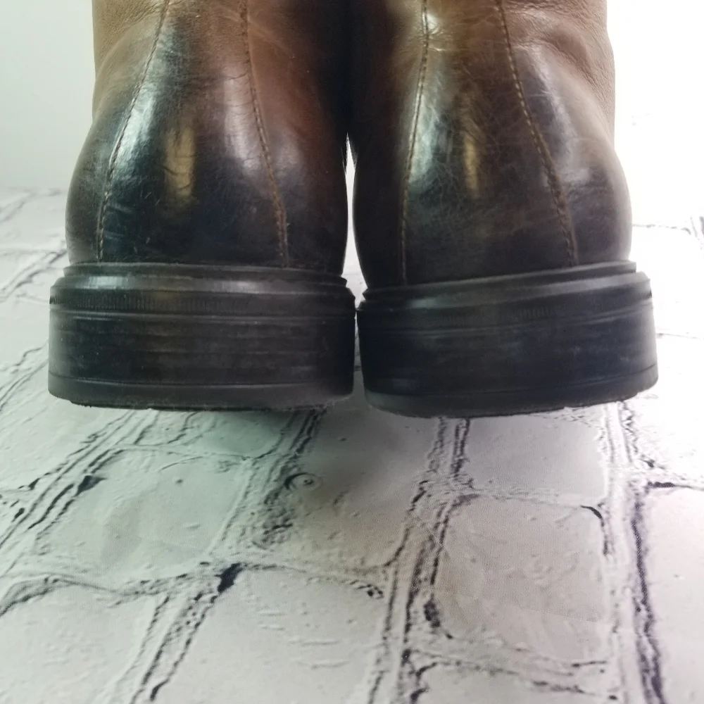 To Boot New York Burkett brown burnished leather lace up boots